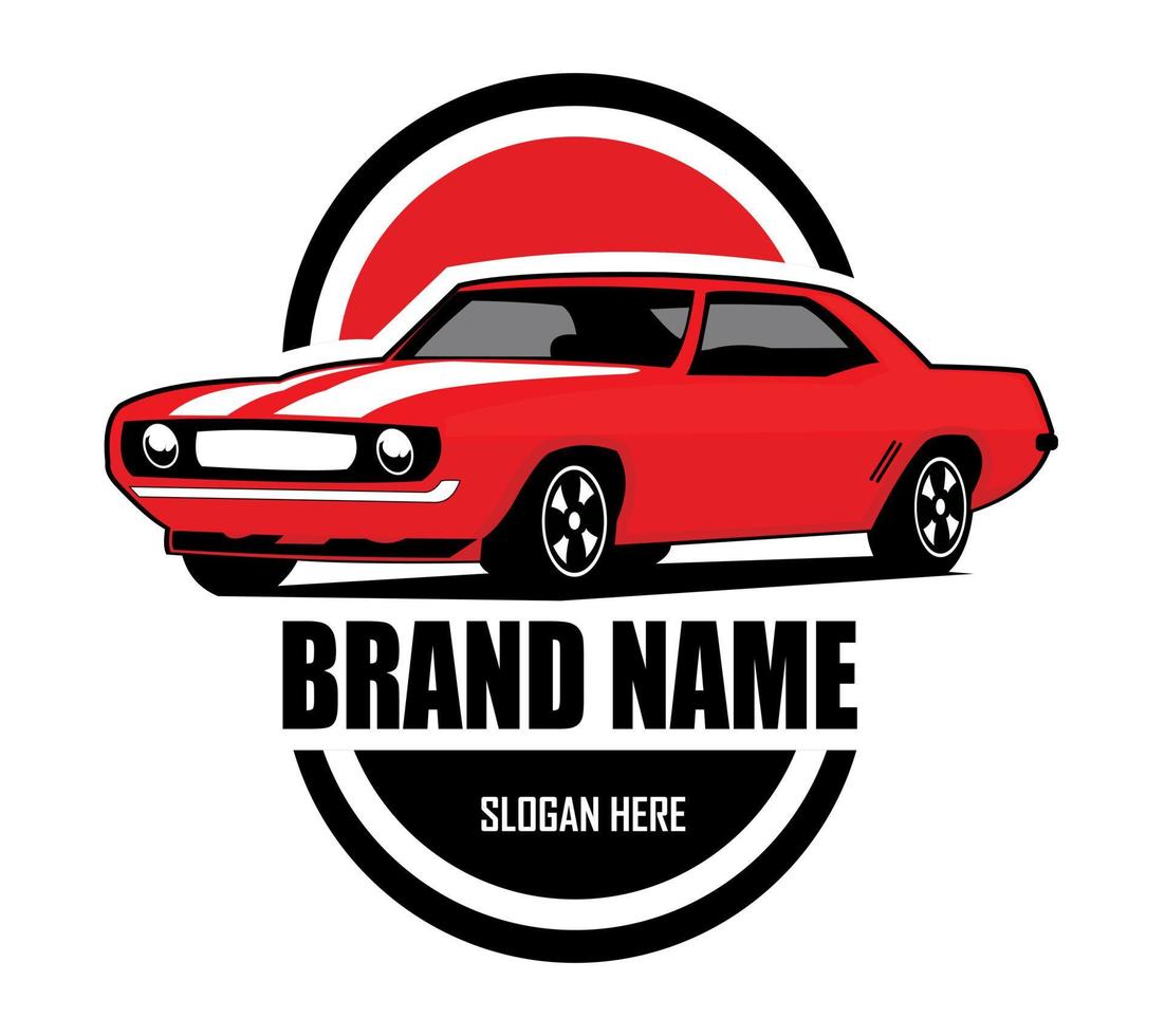 logotipo de muscle car - ilustración vectorial, diseño de emblema sobre fondo blanco vector