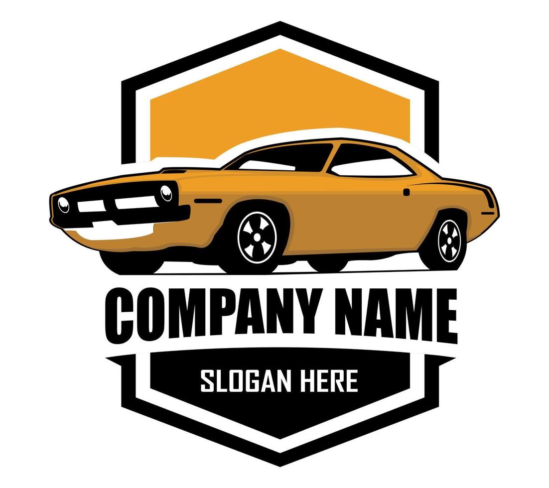 logotipo de muscle car - ilustración vectorial, diseño de emblema sobre fondo blanco vector