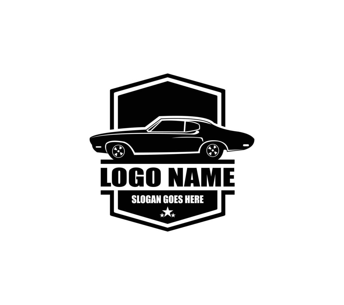 Muscle car silhouette logo concept badge emblem vector isolated