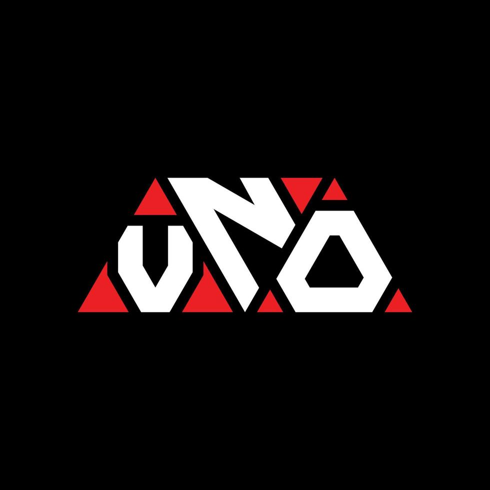 vno diseño de logotipo de letra triangular con forma de triángulo. monograma de diseño de logotipo de triángulo vno. plantilla de logotipo de vector de triángulo vno con color rojo. logotipo triangular vno logotipo simple, elegante y lujoso. vno