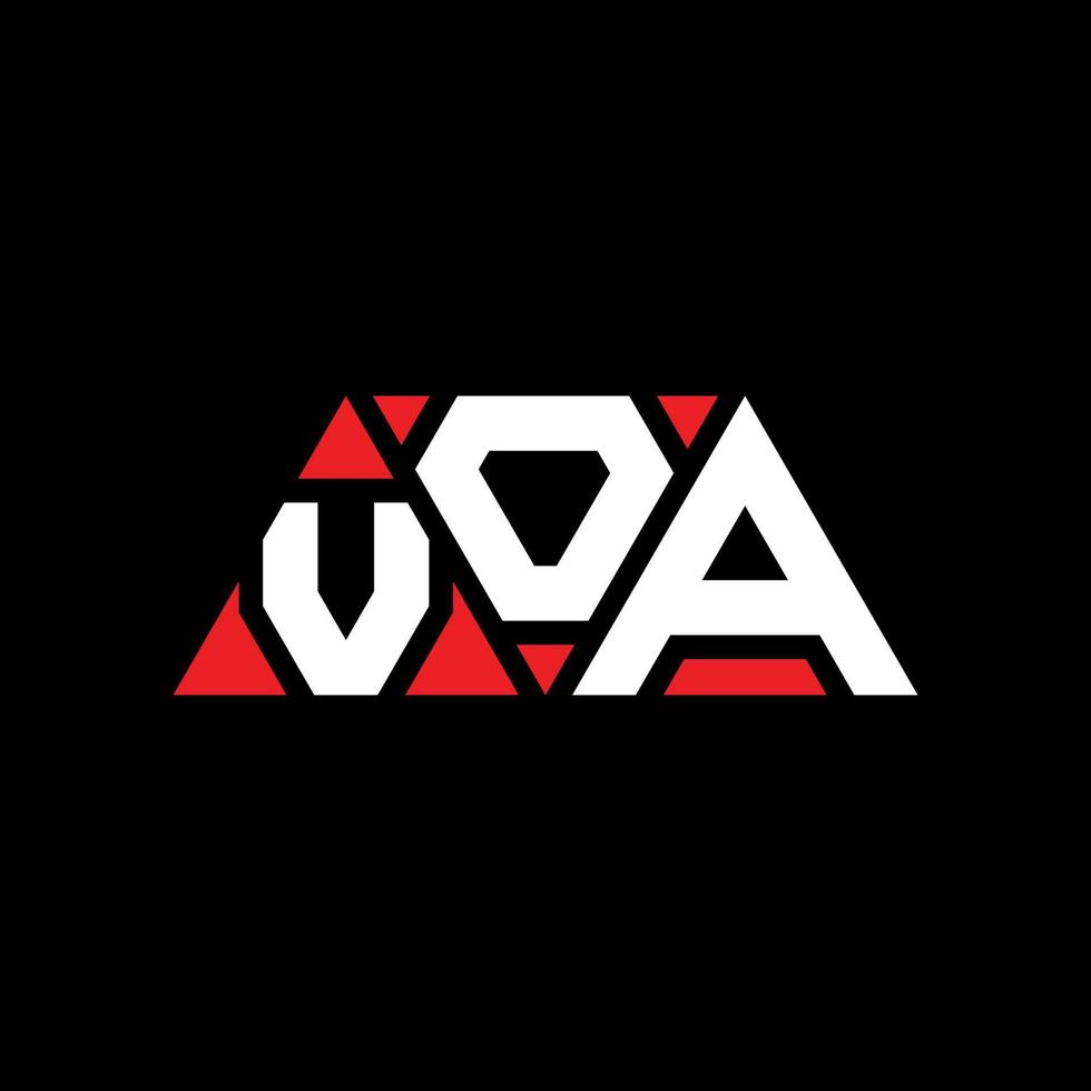 diseño de logotipo de letra triangular voa con forma de triángulo. monograma de diseño de logotipo de triángulo voa. plantilla de logotipo de vector de triángulo voa con color rojo. logotipo triangular voa logotipo simple, elegante y lujoso. listo