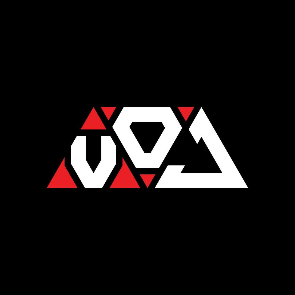 diseño de logotipo de letra triangular voj con forma de triángulo. monograma de diseño de logotipo de triángulo voj. plantilla de logotipo de vector de triángulo voj con color rojo. logotipo triangular voj logotipo simple, elegante y lujoso. Voj