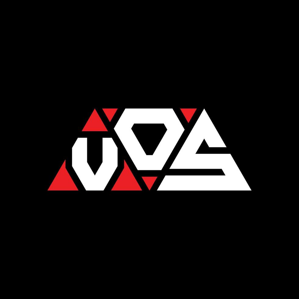 diseño de logotipo de letra triangular vos con forma de triángulo. monograma de diseño del logotipo del triángulo vos. plantilla de logotipo de vector de triángulo vos con color rojo. logo triangular vos logo simple, elegante y lujoso. Vos