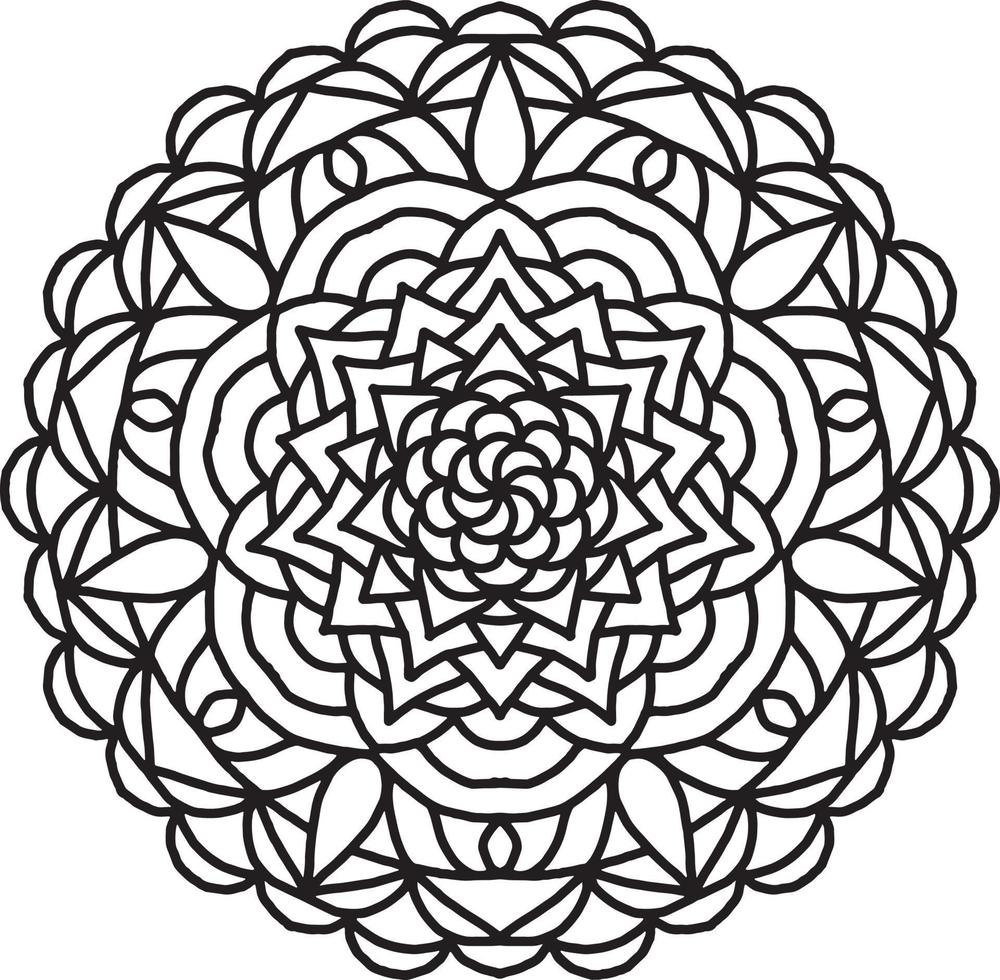 Flower Mandala pattern. Decorative circle ornament in ethnic oriental style. vector