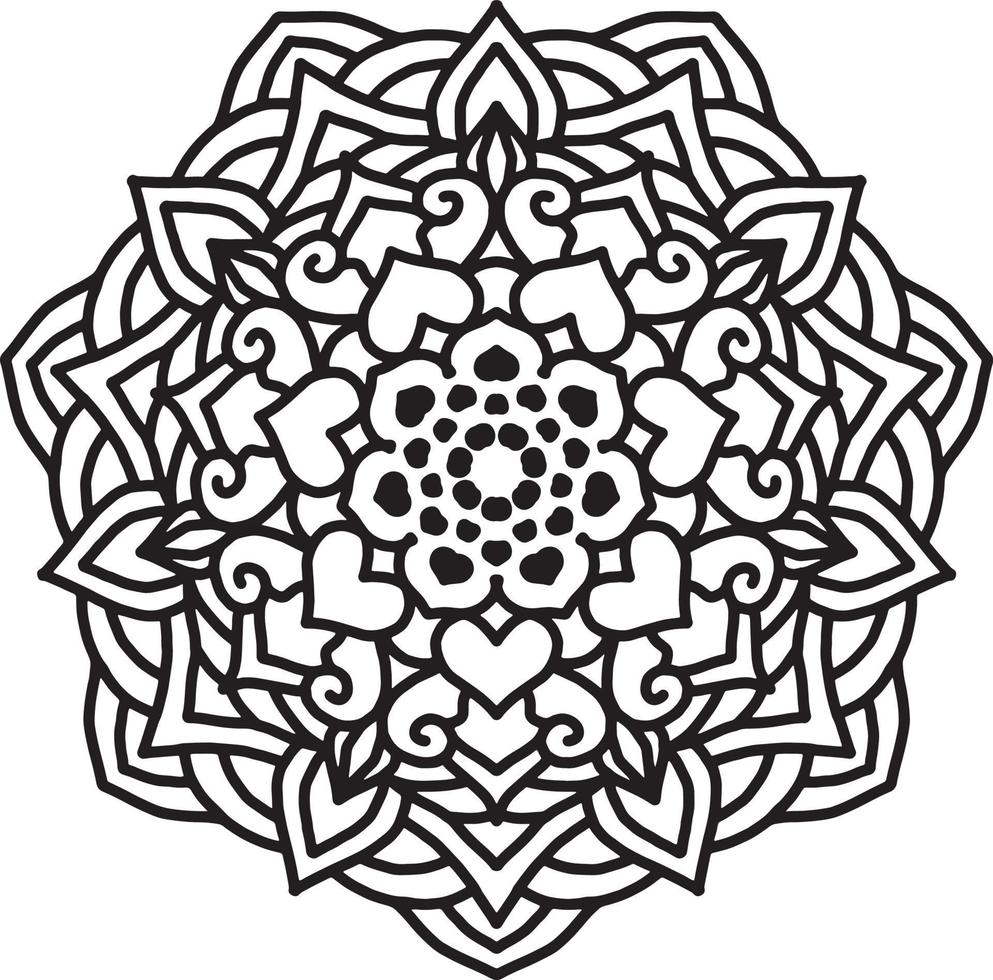 Flower Mandala pattern. Decorative circle ornament in ethnic oriental style. vector