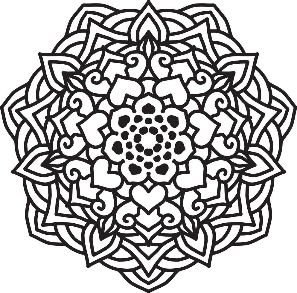 Flower Mandala pattern. Decorative circle ornament in ethnic oriental style. vector