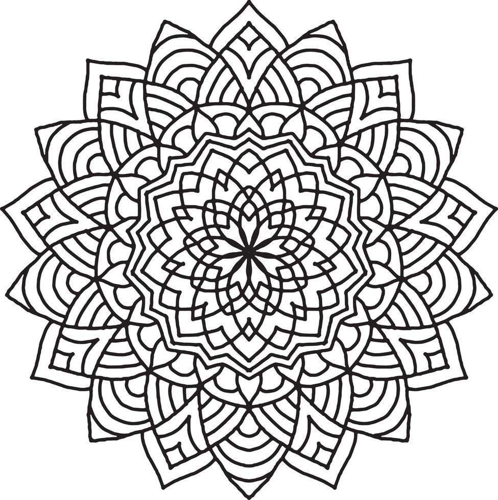 patrón de mandala de flores. adorno de círculo decorativo en estilo étnico oriental. vector