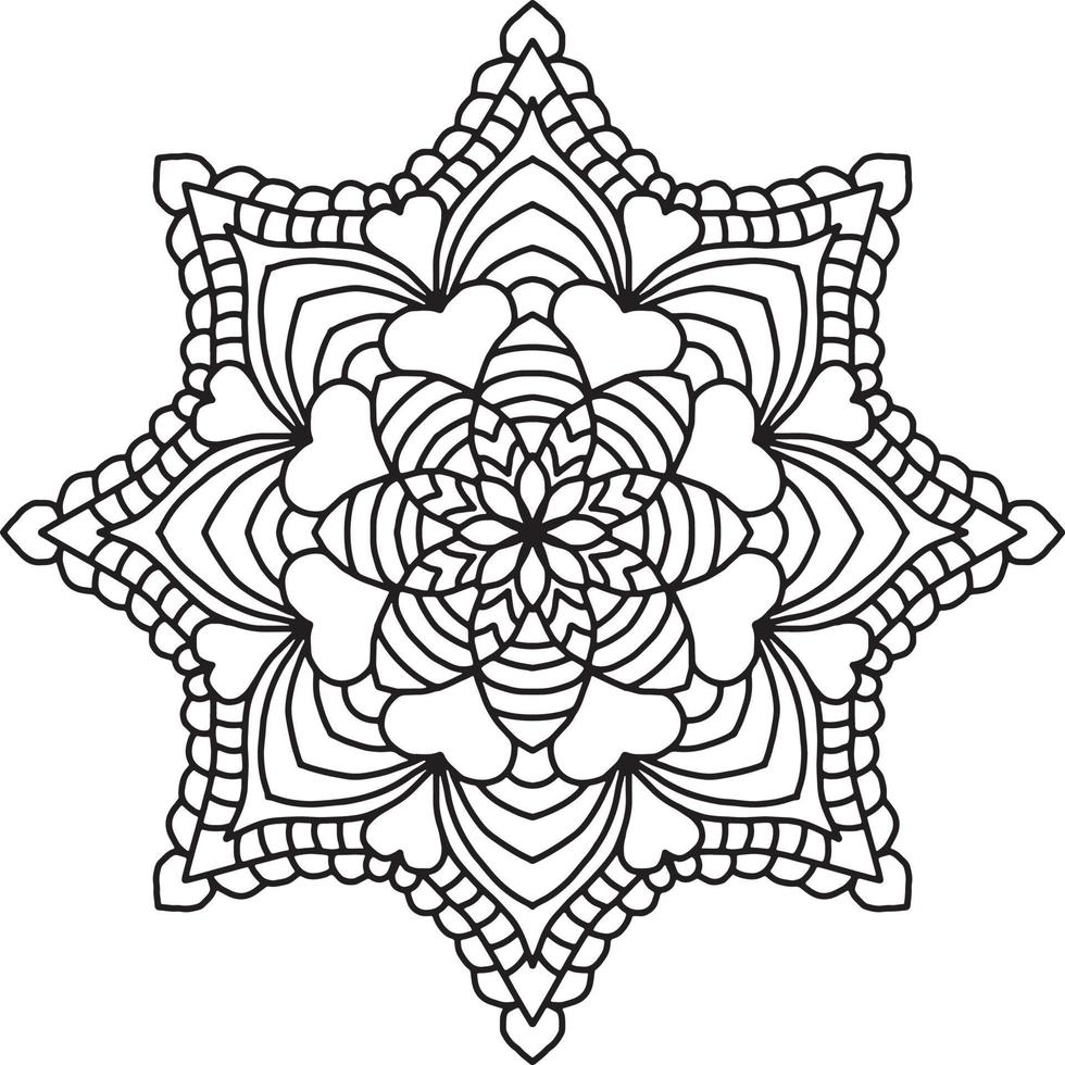 patrón de mandala de flores. adorno de círculo decorativo en estilo étnico oriental. vector