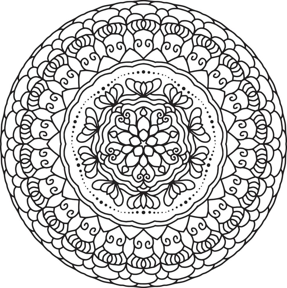 patrón de mandala de flores. adorno de círculo decorativo en estilo étnico oriental. vector