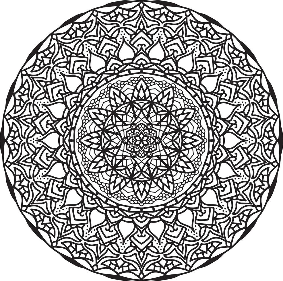 Flower Mandala pattern. Decorative circle ornament in ethnic oriental style. vector