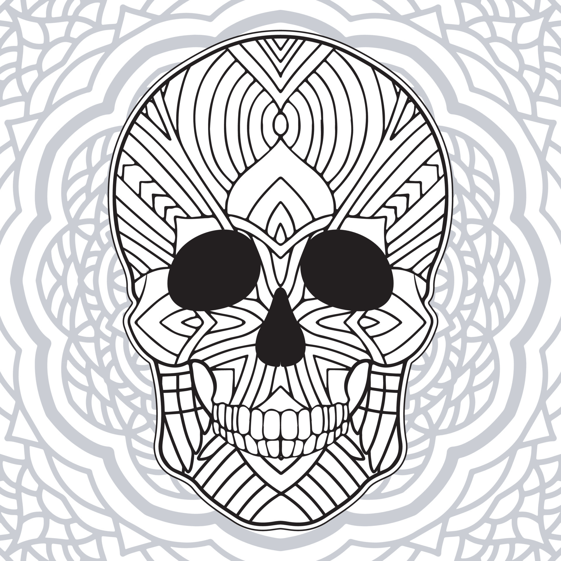 Coloring for adult for Day of the Dead. Hand drawn mexican ...