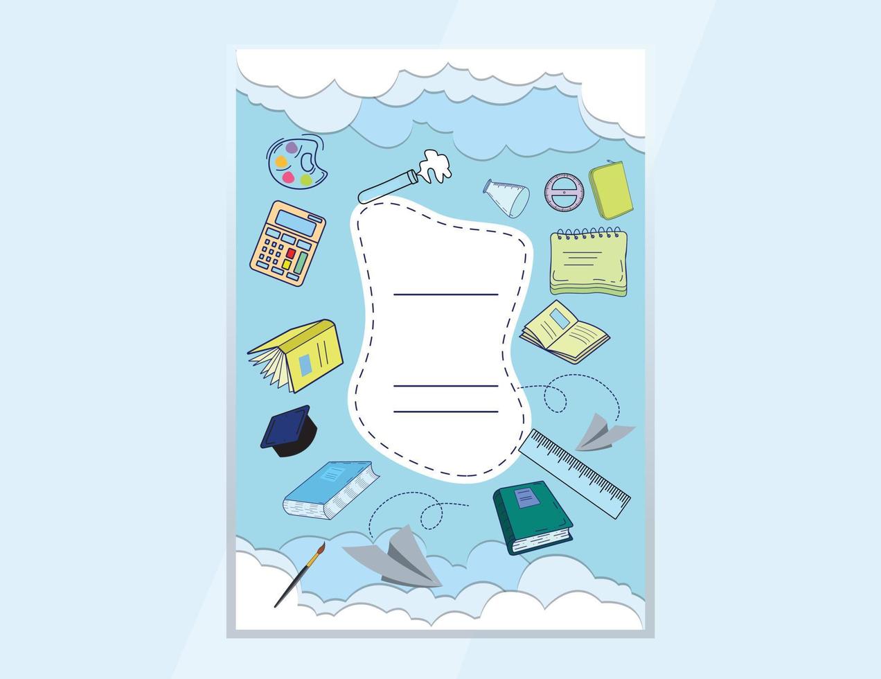 Back to school doodle elements background. vector