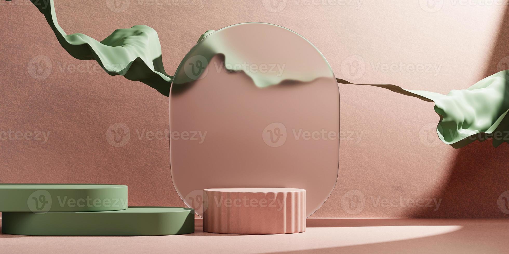 3D rendering abstract minimal platform podium product presentation background photo