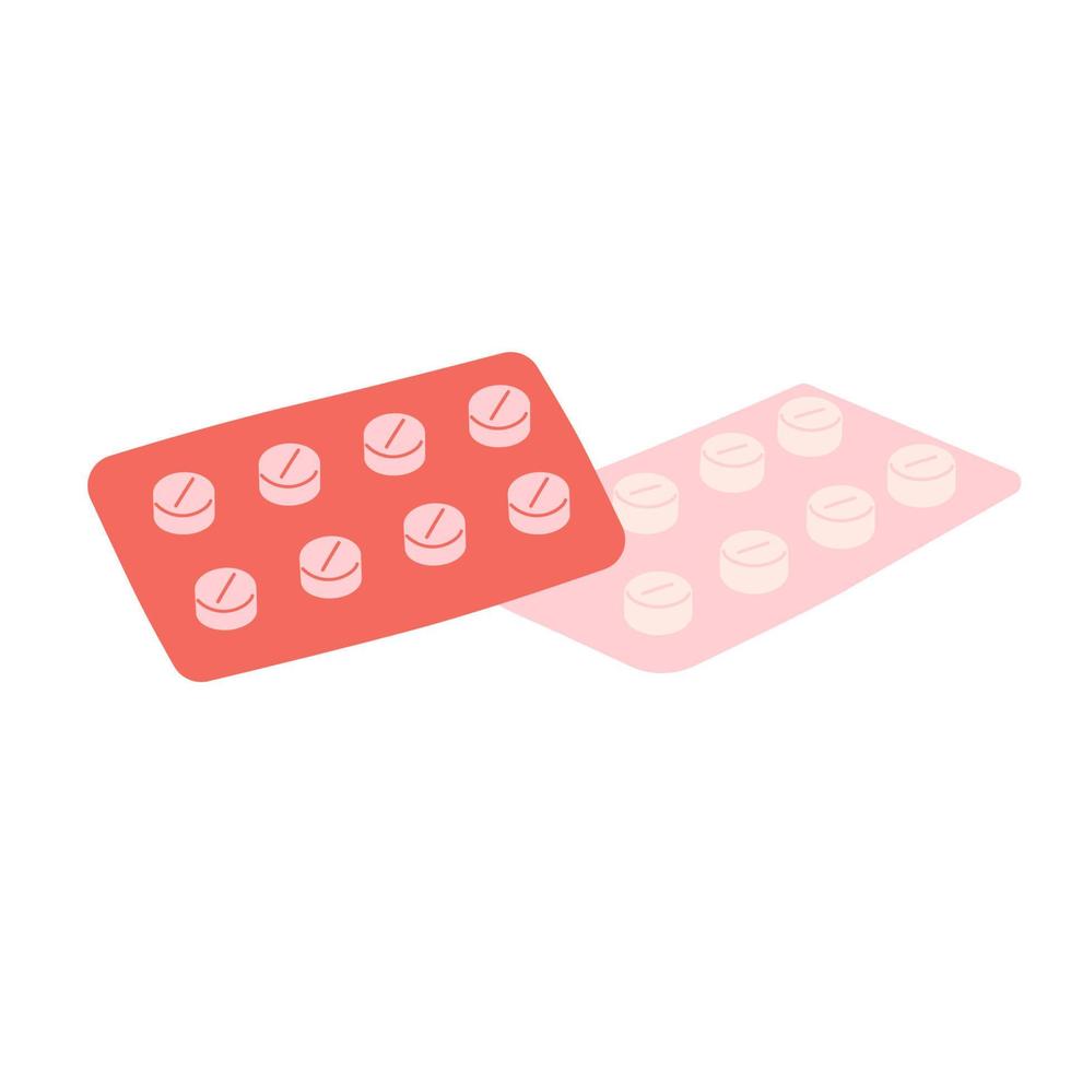 Vector medical first aid kit with pills. Flat illustration healthcare