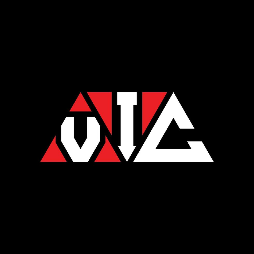 diseño de logotipo de letra de triángulo vic con forma de triángulo. monograma de diseño del logotipo del triángulo vic. plantilla de logotipo de vector de triángulo vic con color rojo. logo triangular vic logo simple, elegante y lujoso. víctima