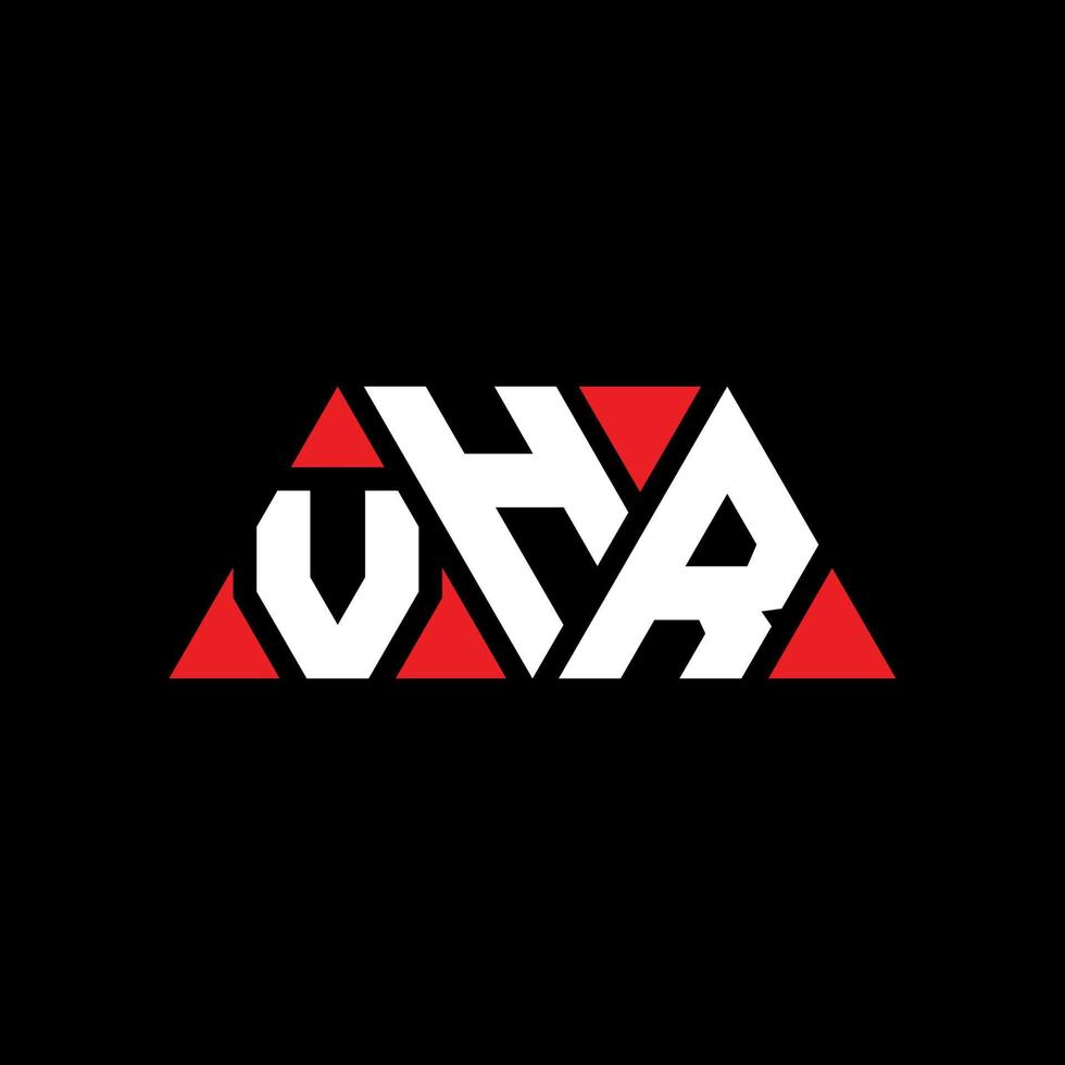 Diseño de logotipo de letra triangular vhr con forma de triángulo. monograma de diseño de logotipo de triángulo vhr. plantilla de logotipo de vector de triángulo vhr con color rojo. logotipo triangular vhr logotipo simple, elegante y lujoso. hora