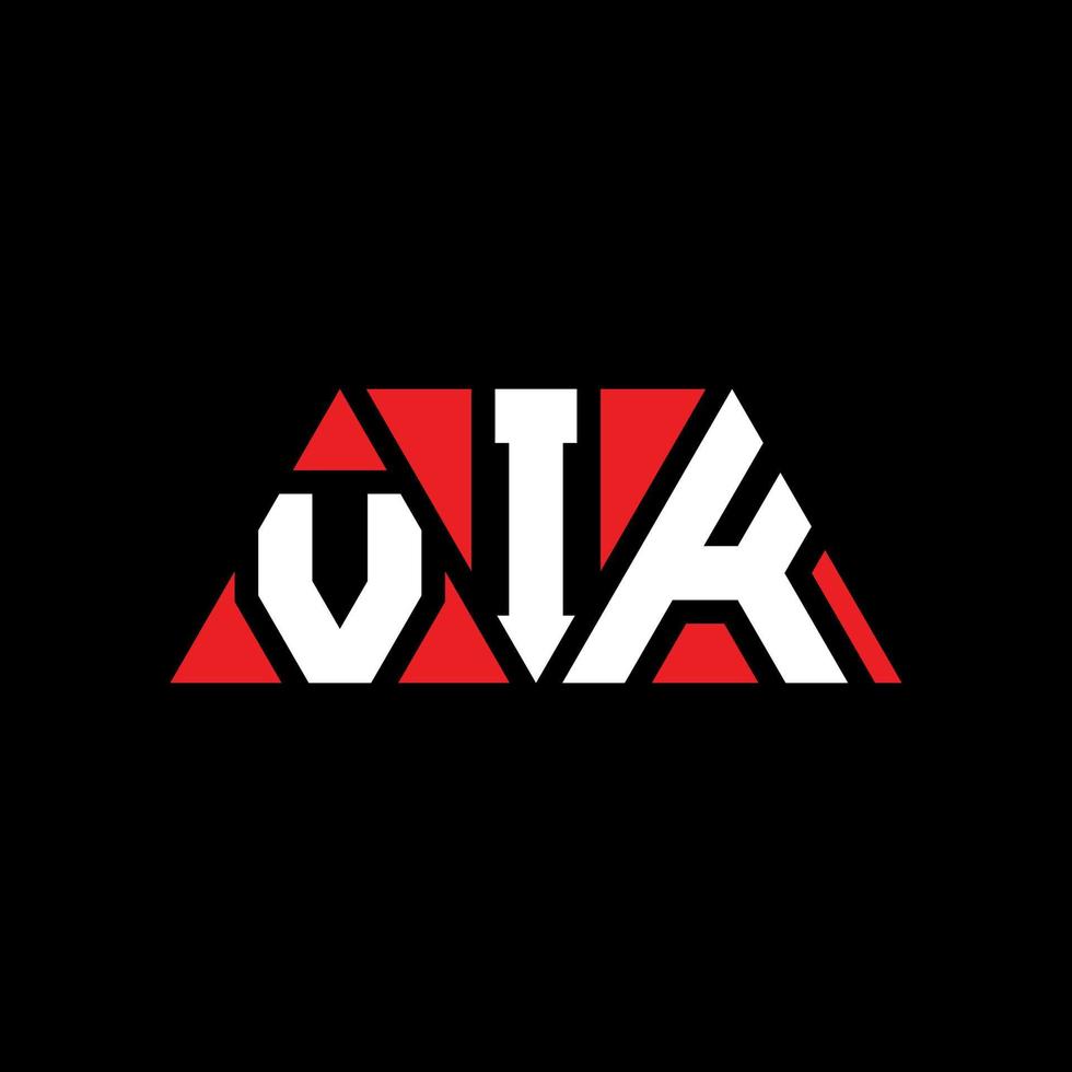 diseño de logotipo de letra de triángulo vik con forma de triángulo. monograma de diseño del logotipo del triángulo vik. plantilla de logotipo de vector de triángulo vik con color rojo. logotipo triangular vik logotipo simple, elegante y lujoso. vik