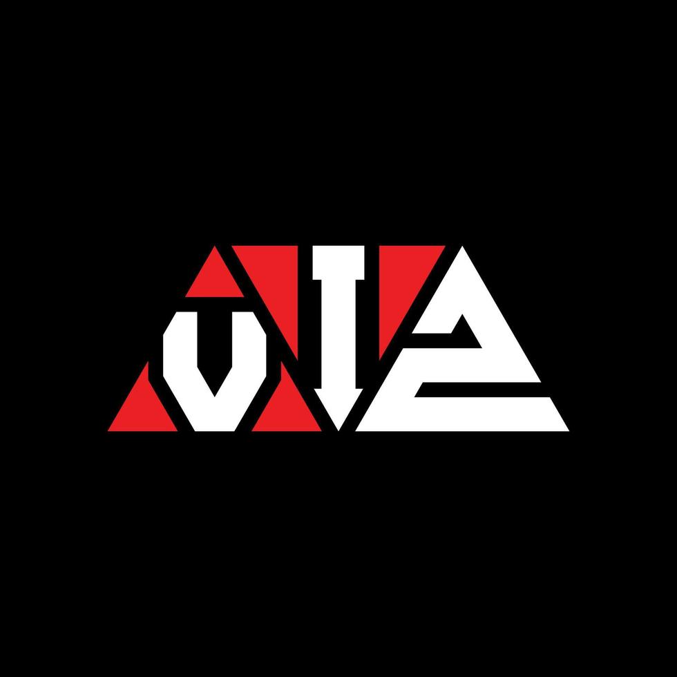 VIZ triangle letter logo design with triangle shape. VIZ triangle logo design monogram. VIZ triangle vector logo template with red color. VIZ triangular logo Simple, Elegant, and Luxurious Logo. VIZ