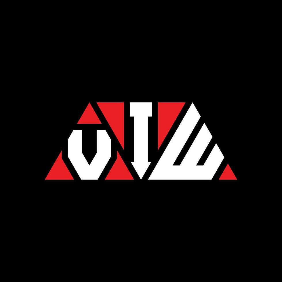 VIW triangle letter logo design with triangle shape. VIW triangle logo design monogram. VIW triangle vector logo template with red color. VIW triangular logo Simple, Elegant, and Luxurious Logo. VIW