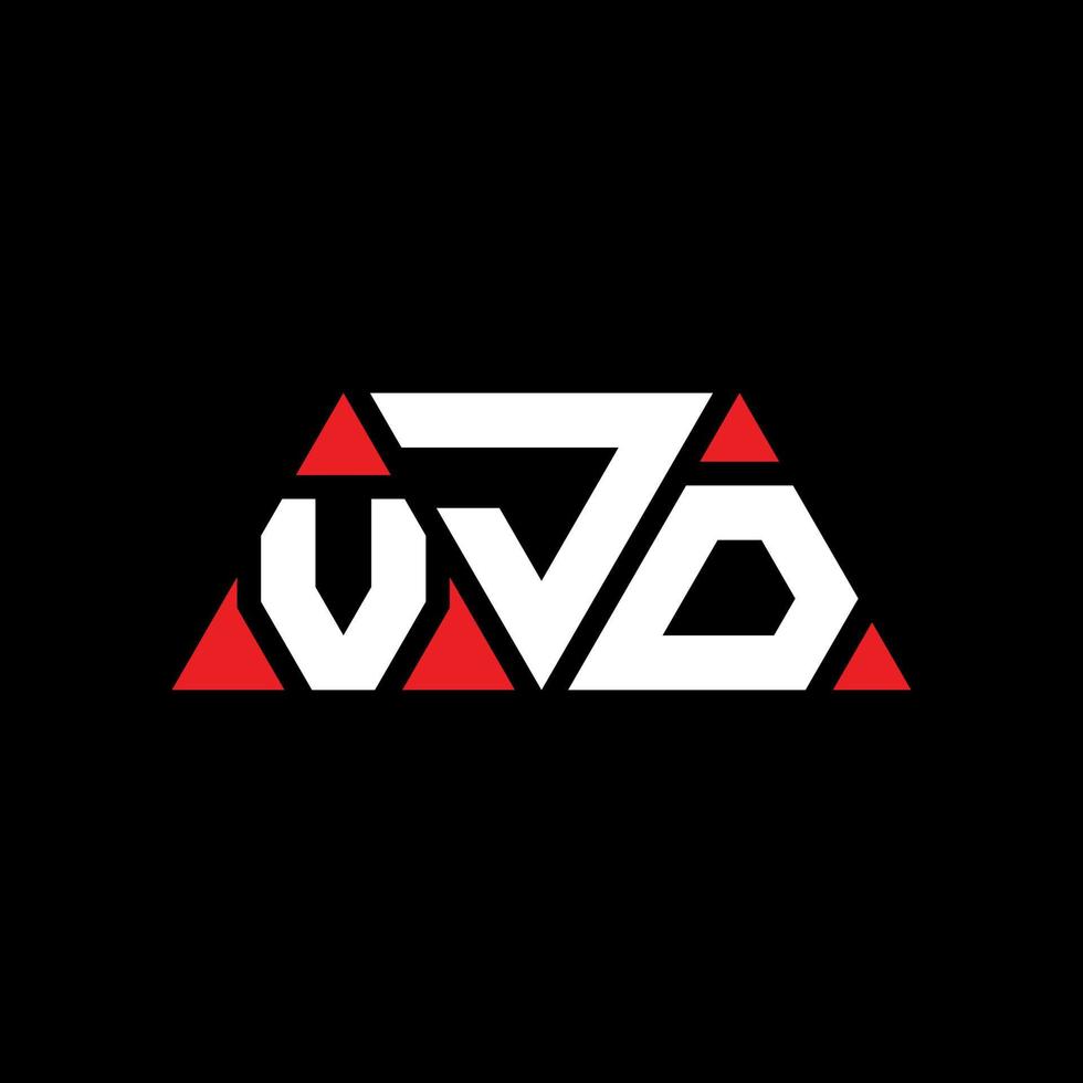 Diseño de logotipo de letra triangular vjd con forma de triángulo. monograma de diseño del logotipo del triángulo vjd. plantilla de logotipo de vector de triángulo vjd con color rojo. logo triangular vjd logo simple, elegante y lujoso. vjd