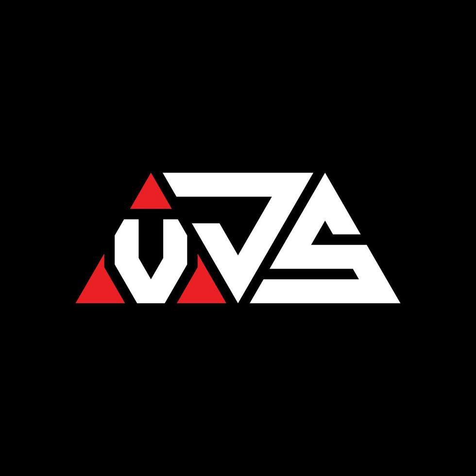 diseño de logotipo de letra triangular vjs con forma de triángulo. monograma de diseño de logotipo de triángulo vjs. plantilla de logotipo de vector de triángulo vjs con color rojo. logo triangular vjs logo simple, elegante y lujoso. vjs