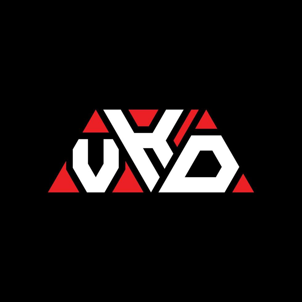 VKD triangle letter logo design with triangle shape. VKD triangle logo design monogram. VKD triangle vector logo template with red color. VKD triangular logo Simple, Elegant, and Luxurious Logo. VKD