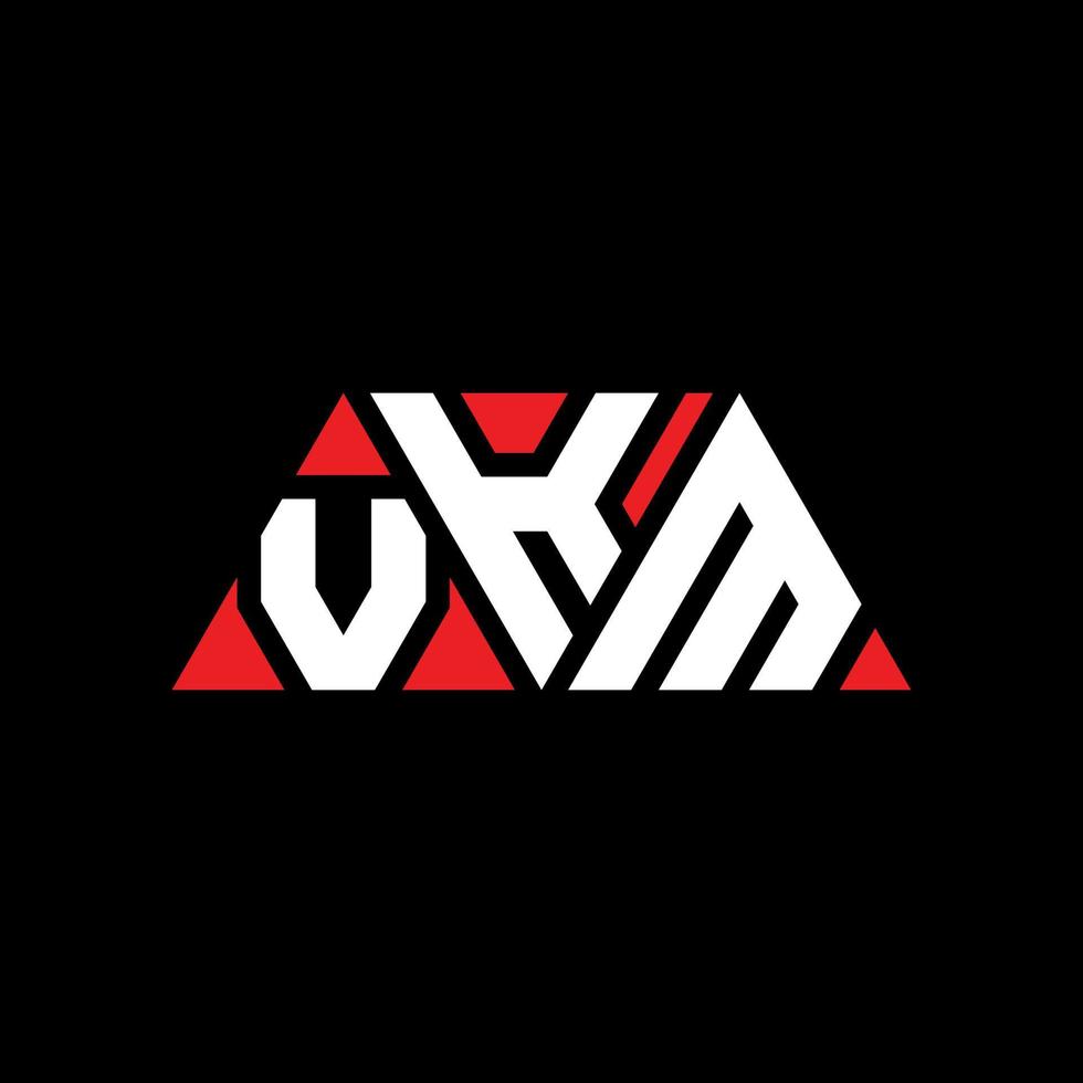 Diseño de logotipo de letra triangular vkm con forma de triángulo. monograma de diseño del logotipo del triángulo vkm. plantilla de logotipo de vector de triángulo vkm con color rojo. logotipo triangular vkm logotipo simple, elegante y lujoso. vkm