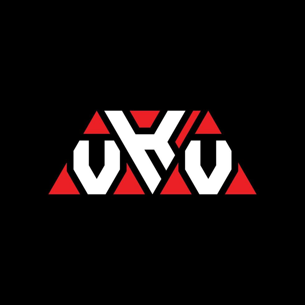 VKV triangle letter logo design with triangle shape. VKV triangle logo design monogram. VKV triangle vector logo template with red color. VKV triangular logo Simple, Elegant, and Luxurious Logo. VKV