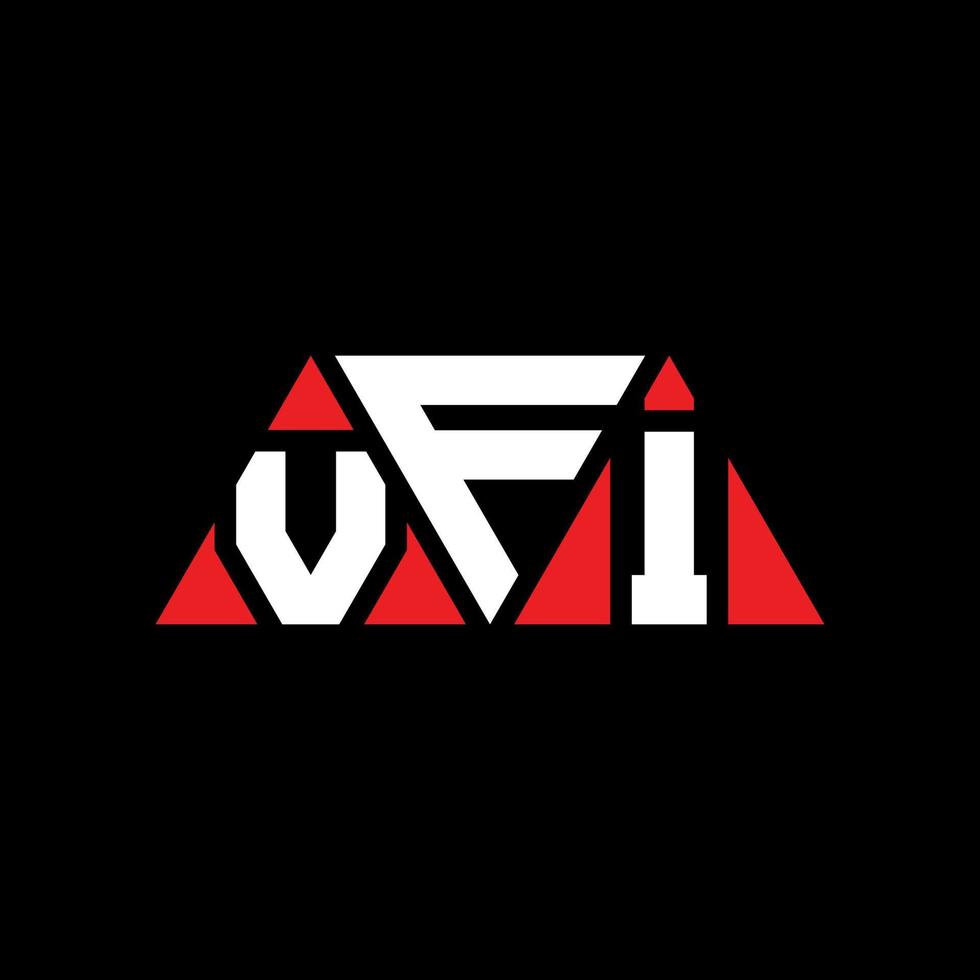 Diseño de logotipo de letra triangular vfi con forma de triángulo. monograma de diseño de logotipo de triángulo vfi. plantilla de logotipo de vector de triángulo vfi con color rojo. logotipo triangular vfi logotipo simple, elegante y lujoso. vfi