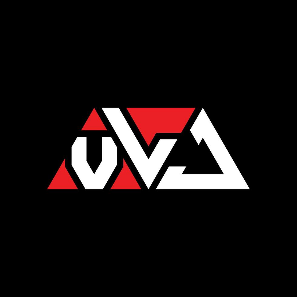 VLJ triangle letter logo design with triangle shape. VLJ triangle logo design monogram. VLJ triangle vector logo template with red color. VLJ triangular logo Simple, Elegant, and Luxurious Logo. VLJ