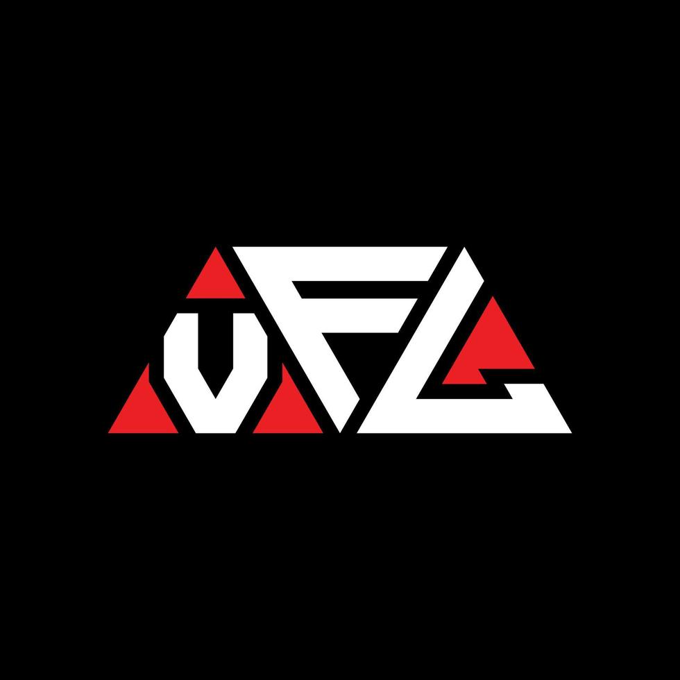 diseño de logotipo de letra triangular vfl con forma de triángulo. monograma de diseño del logotipo del triángulo vfl. plantilla de logotipo de vector de triángulo vfl con color rojo. logo triangular vfl logo simple, elegante y lujoso. vfl