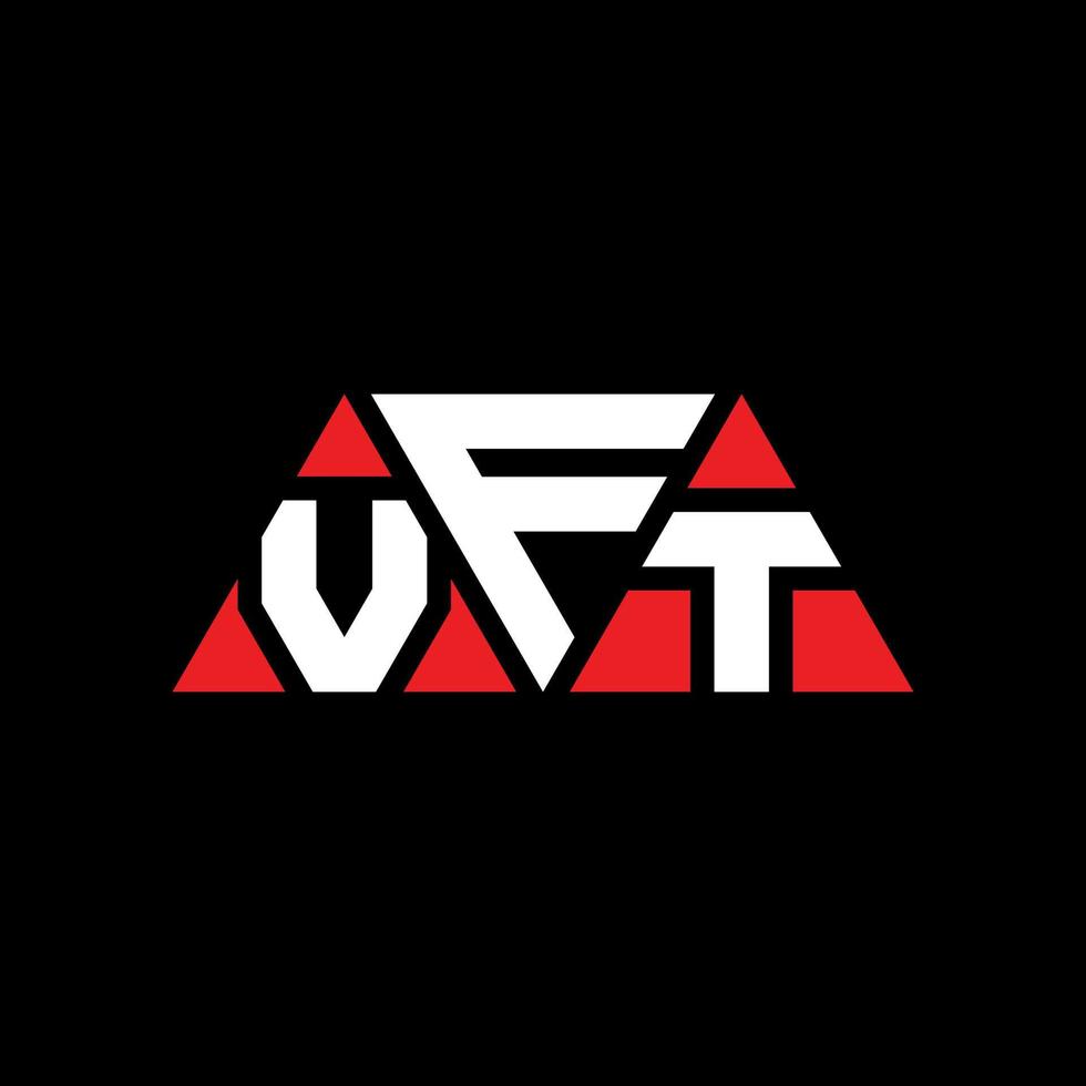 VFT triangle letter logo design with triangle shape. VFT triangle logo design monogram. VFT triangle vector logo template with red color. VFT triangular logo Simple, Elegant, and Luxurious Logo. VFT