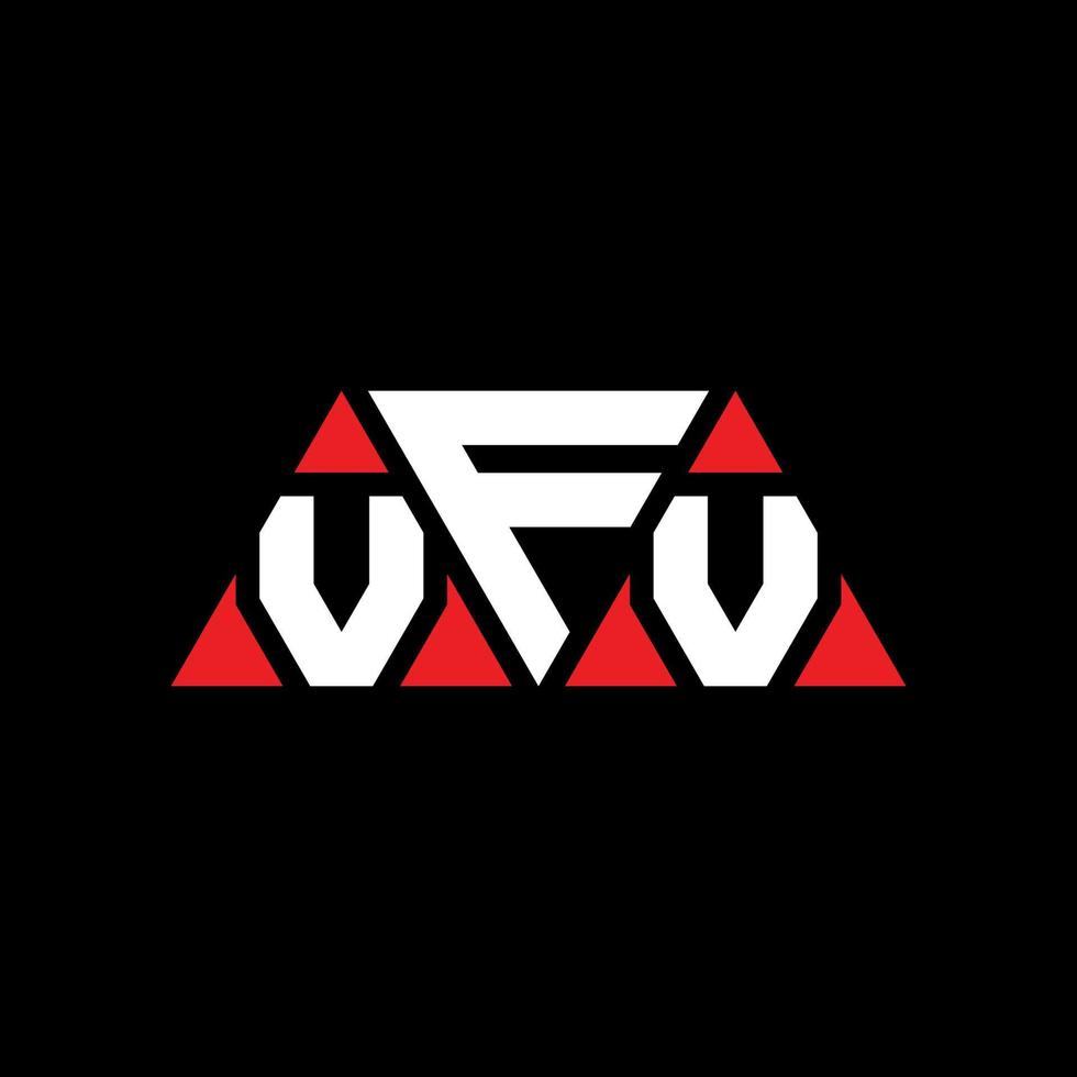 VFV triangle letter logo design with triangle shape. VFV triangle logo design monogram. VFV triangle vector logo template with red color. VFV triangular logo Simple, Elegant, and Luxurious Logo. VFV