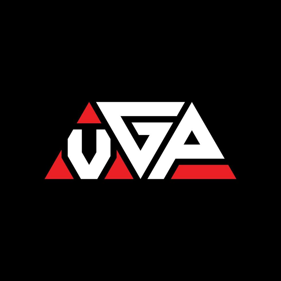 Diseño de logotipo de letra triangular vgp con forma de triángulo. monograma de diseño de logotipo de triángulo vgp. plantilla de logotipo de vector de triángulo vgp con color rojo. logotipo triangular vgp logotipo simple, elegante y lujoso. vgp