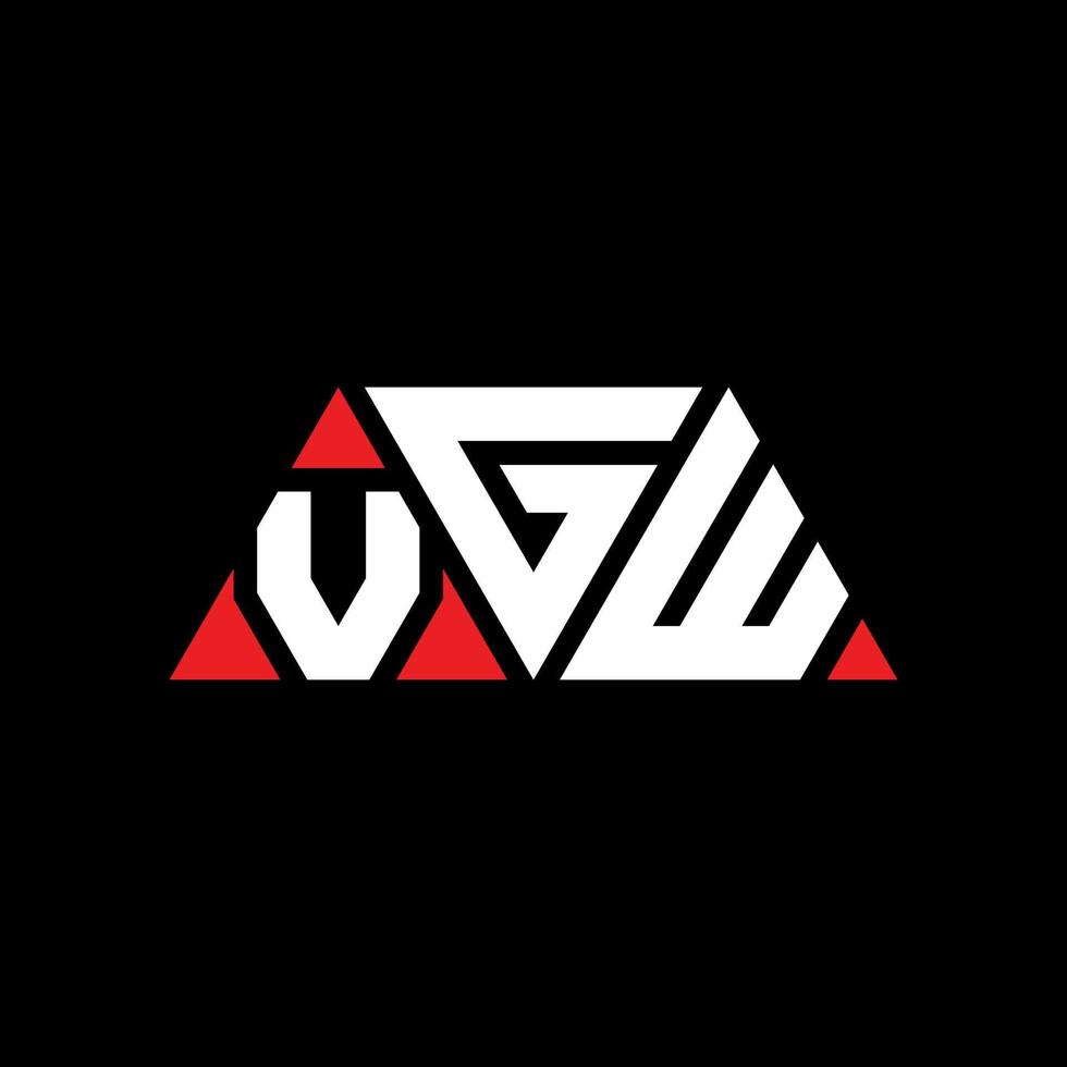 vgw diseño de logotipo de letra triangular con forma de triángulo. monograma de diseño de logotipo de triángulo vgw. plantilla de logotipo de vector de triángulo vgw con color rojo. logotipo triangular vgw logotipo simple, elegante y lujoso. vgw