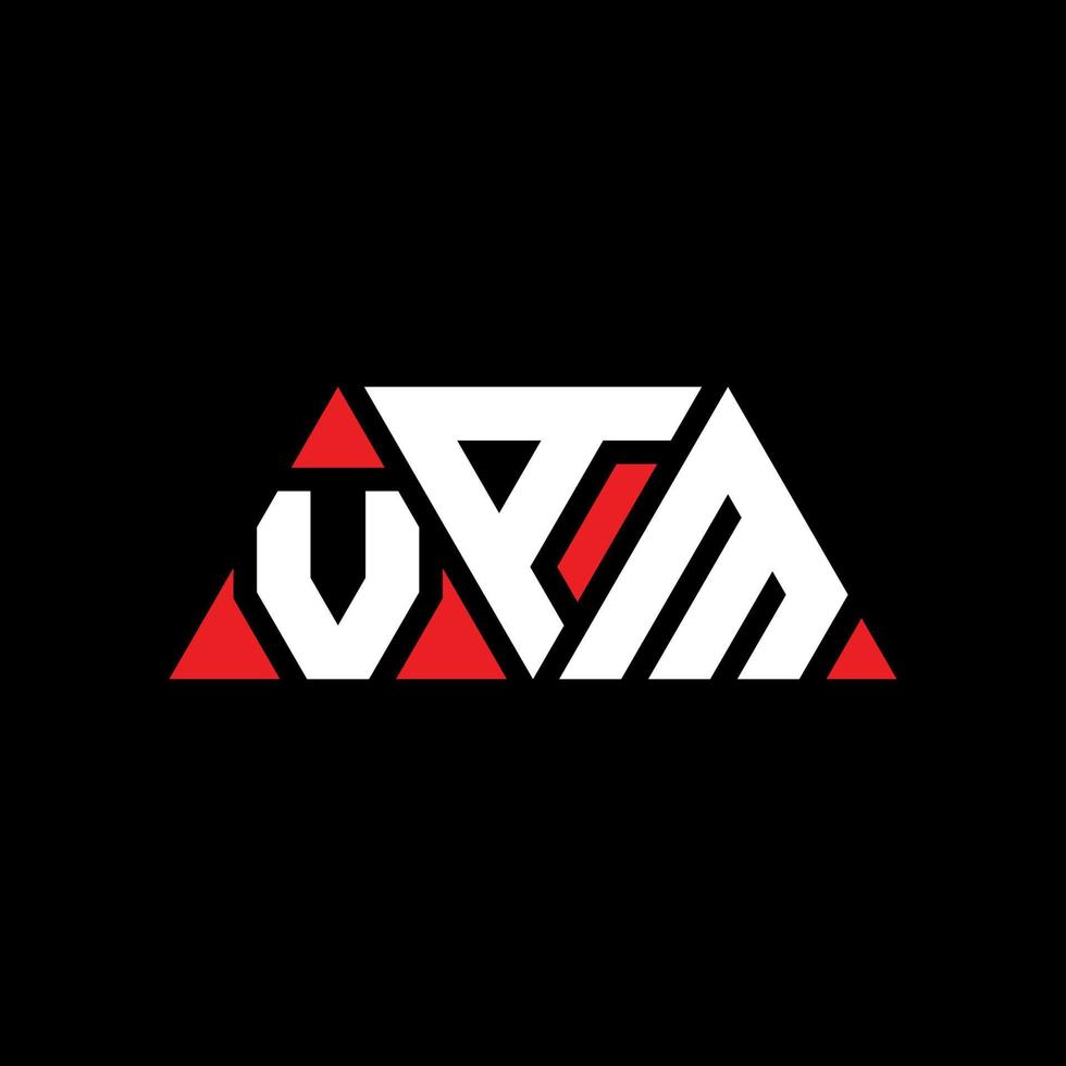 diseño de logotipo de letra de triángulo vam con forma de triángulo. monograma de diseño de logotipo de triángulo vam. plantilla de logotipo de vector de triángulo vam con color rojo. logo triangular vam logo simple, elegante y lujoso. vam
