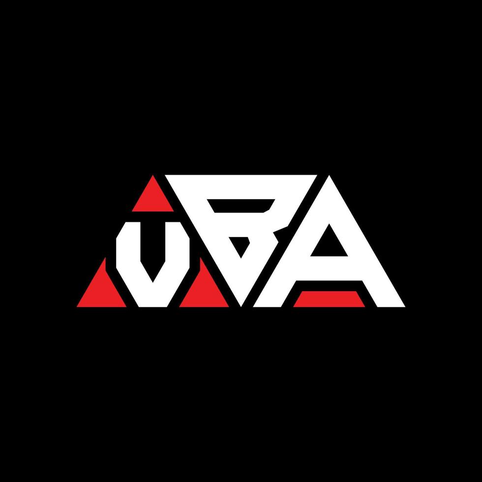 diseño de logotipo de letra triangular vba con forma de triángulo. monograma de diseño de logotipo de triángulo vba. plantilla de logotipo de vector de triángulo vba con color rojo. logotipo triangular vba logotipo simple, elegante y lujoso. vba