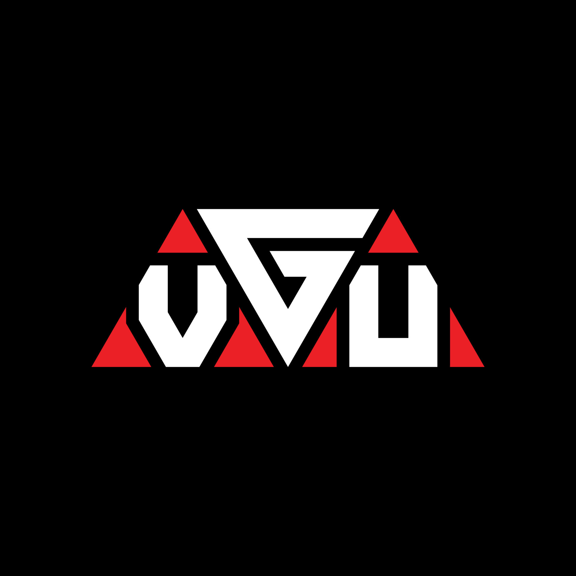 VGU triangle letter logo design with triangle shape. VGU triangle logo design monogram. VGU