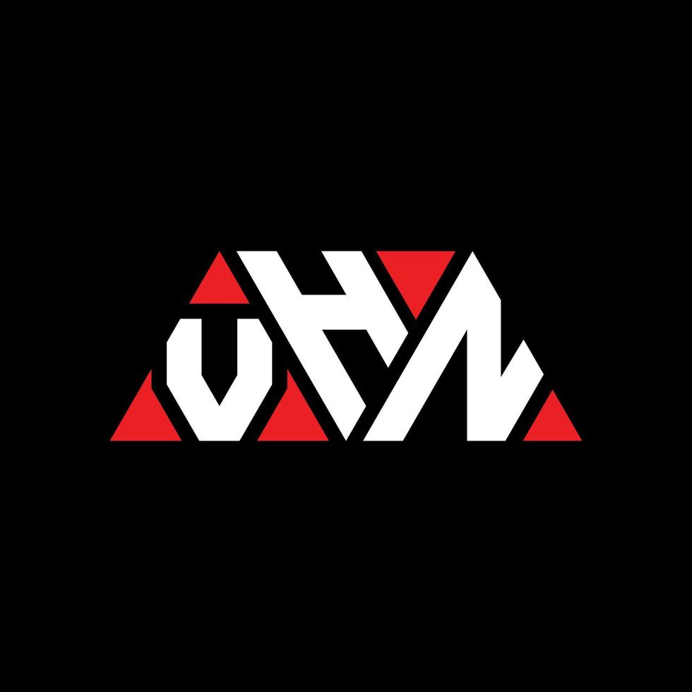 Diseño de logotipo de letra triangular vhn con forma de triángulo. monograma de diseño de logotipo de triángulo vhn. plantilla de logotipo de vector de triángulo vhn con color rojo. logotipo triangular vhn logotipo simple, elegante y lujoso. vhn