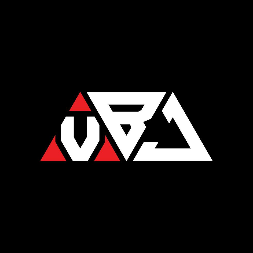 Diseño de logotipo de letra triangular vbj con forma de triángulo. monograma de diseño de logotipo de triángulo vbj. plantilla de logotipo de vector de triángulo vbj con color rojo. logotipo triangular vbj logotipo simple, elegante y lujoso. vbj