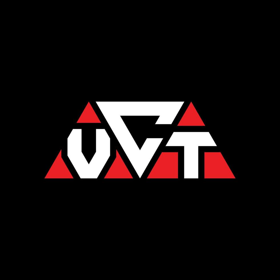 VCT triangle letter logo design with triangle shape. VCT triangle logo design monogram. VCT triangle vector logo template with red color. VCT triangular logo Simple, Elegant, and Luxurious Logo. VCT