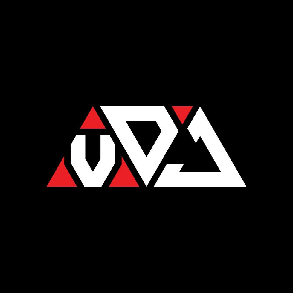 Diseño de logotipo de letra triangular vdj con forma de triángulo. monograma de diseño del logotipo del triángulo vdj. plantilla de logotipo de vector de triángulo vdj con color rojo. logotipo triangular vdj logotipo simple, elegante y lujoso. vdj