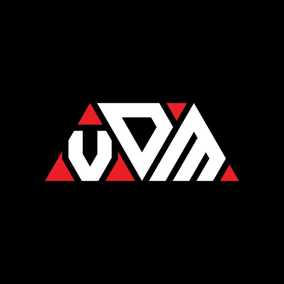 diseño de logotipo de letra triangular vdm con forma de triángulo. monograma de diseño de logotipo de triángulo vdm. plantilla de logotipo de vector de triángulo vdm con color rojo. logotipo triangular vdm logotipo simple, elegante y lujoso. vdm