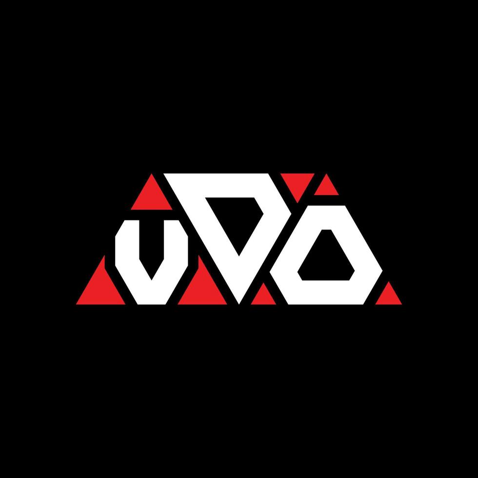 VDO triangle letter logo design with triangle shape. VDO triangle logo design monogram. VDO triangle vector logo template with red color. VDO triangular logo Simple, Elegant, and Luxurious Logo. VDO