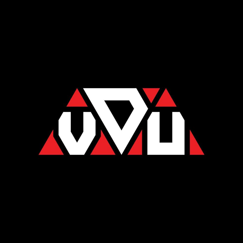 VDU triangle letter logo design with triangle shape. VDU triangle logo design monogram. VDU triangle vector logo template with red color. VDU triangular logo Simple, Elegant, and Luxurious Logo. VDU