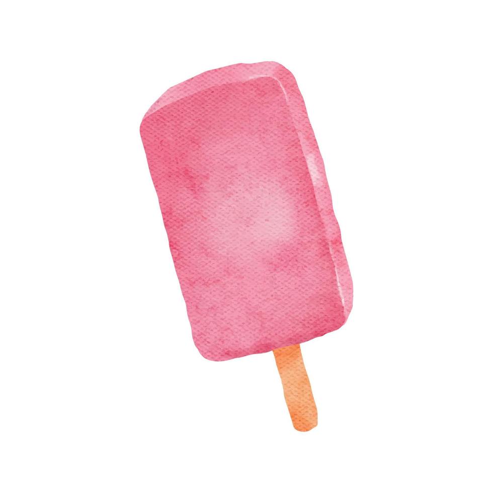 ilustración de helado de verano acuarela vector