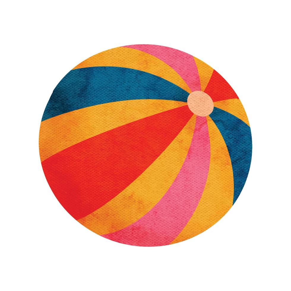 watercolor summer beach ball illustration vector