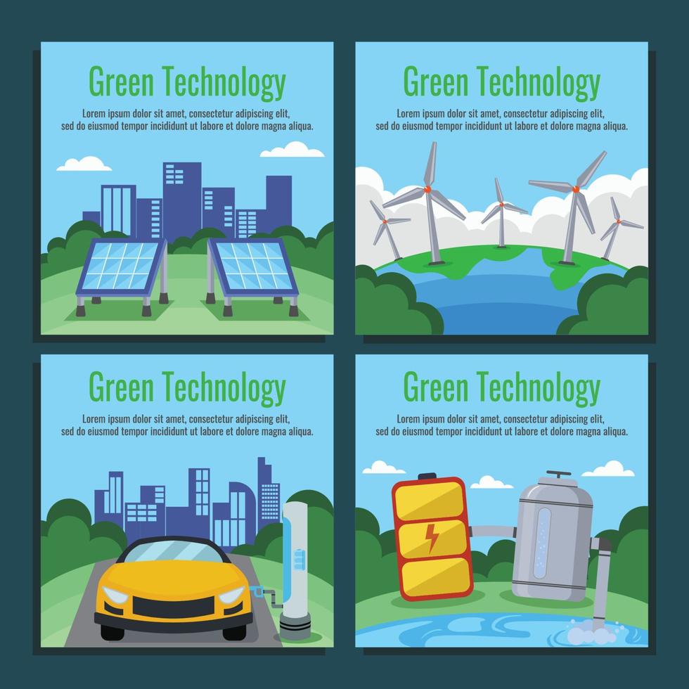 Various Kinds of Green Technology Social Media vector