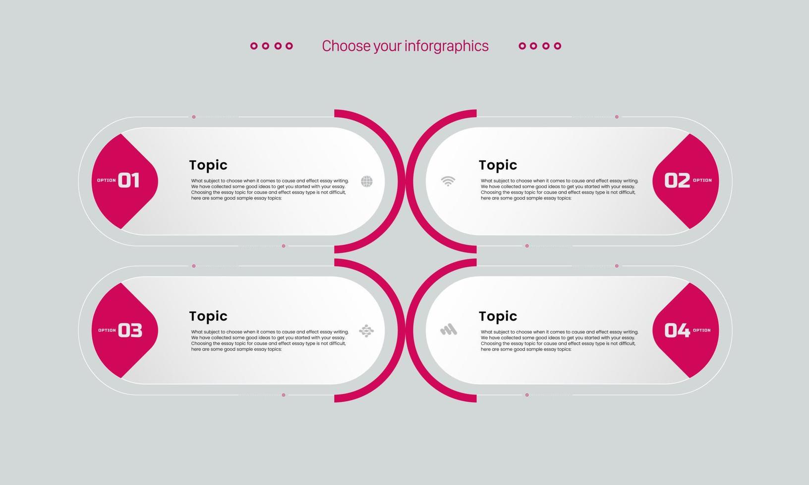 Five Infographic design with icons. and 5 options or 5 steps. process diagram, flow chart, info graph, Infographics for business concept, presentations banner, workflow layout vector