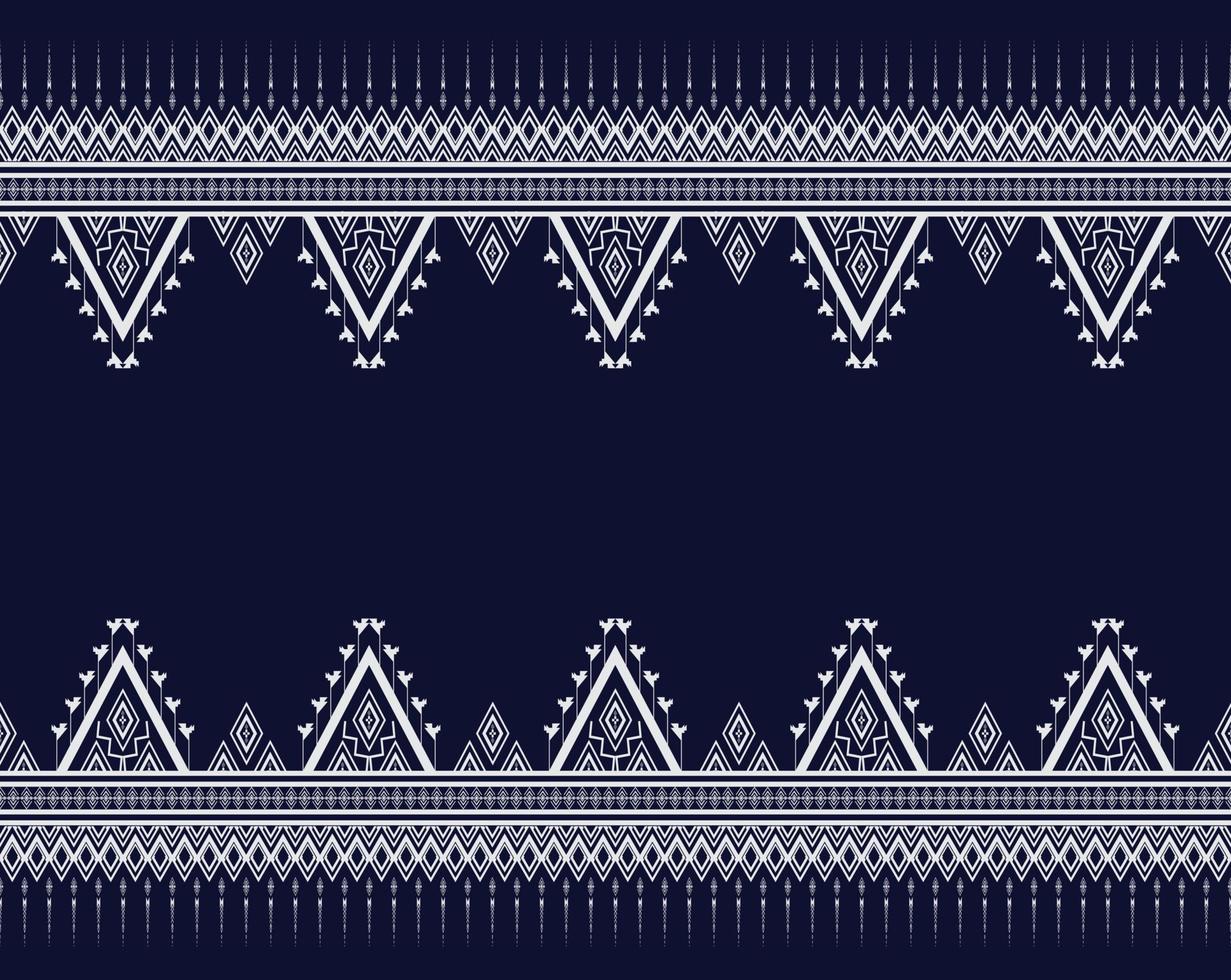 Dark Geometric ethnic texture embroidery design on blue background or wallpaper and clothing,skirt,carpet,wallpaper,clothing,wrapping,Batik,fabric, shirt triangle texture Vector, illustration patterns vector